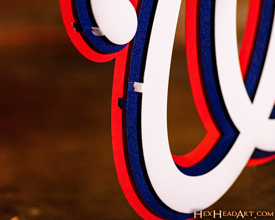 Washington Nationals 3 Layer W 3D Metal Wall Art