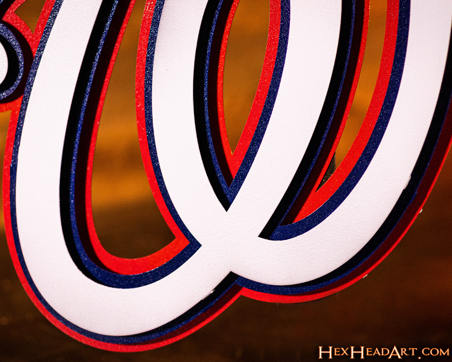 Washington Nationals 3 Layer W 3D Metal Wall Art