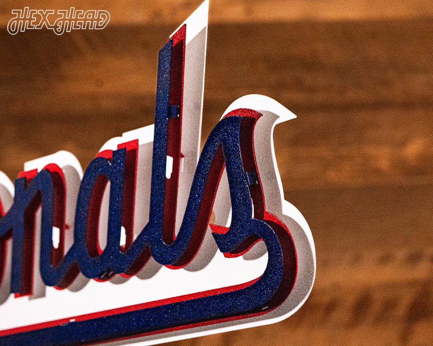 Washington Nationals 3 Layer "Nationals" Script 3D Metal Wall Art