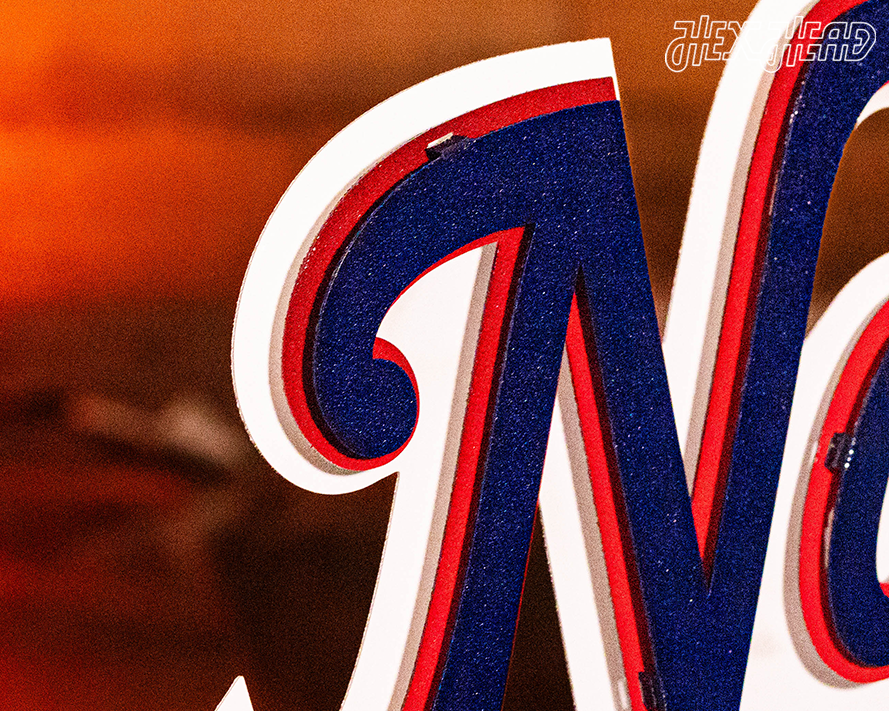 Washington Nationals 3 Layer "Nationals" Script 3D Metal Wall Art