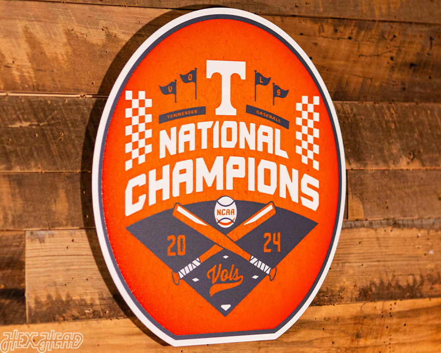 VARSITY Collection- Tennessee Volunteers National Champions Distressed SINGLE Layer Wall Art