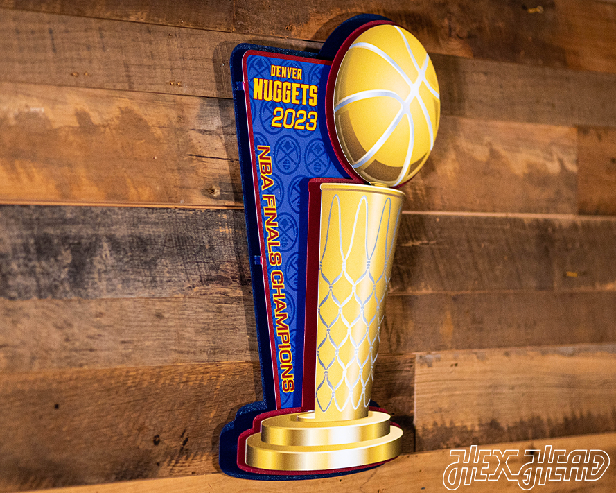 Denver Nuggets "O'BRIEN TROPHY" 2023 NBA Champs 3D Metal Wall Art