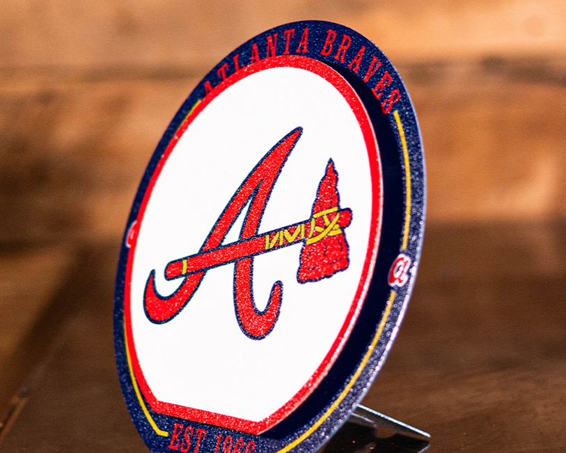 Atlanta Braves "Double Play" On the Shelf or on the Wall Art