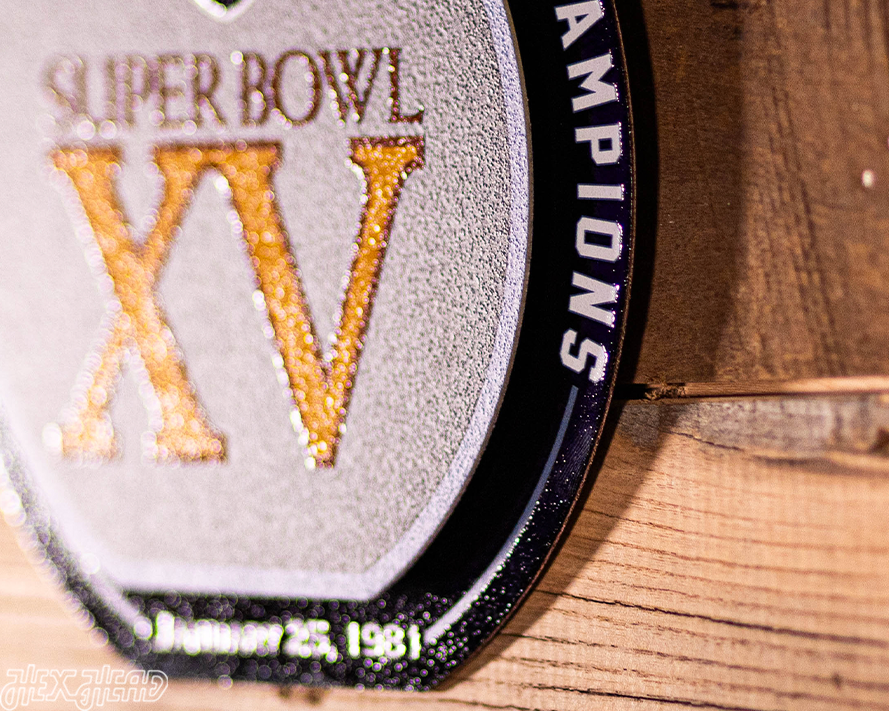 Las Vegas Raiders Super Bowl XV "Double Play" On the Shelf or on the Wall Art