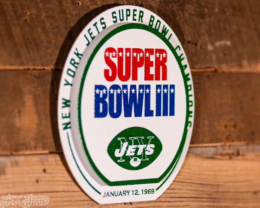 New York Jets Super Bowl III "Double Play" On the Shelf or on the Wall Art