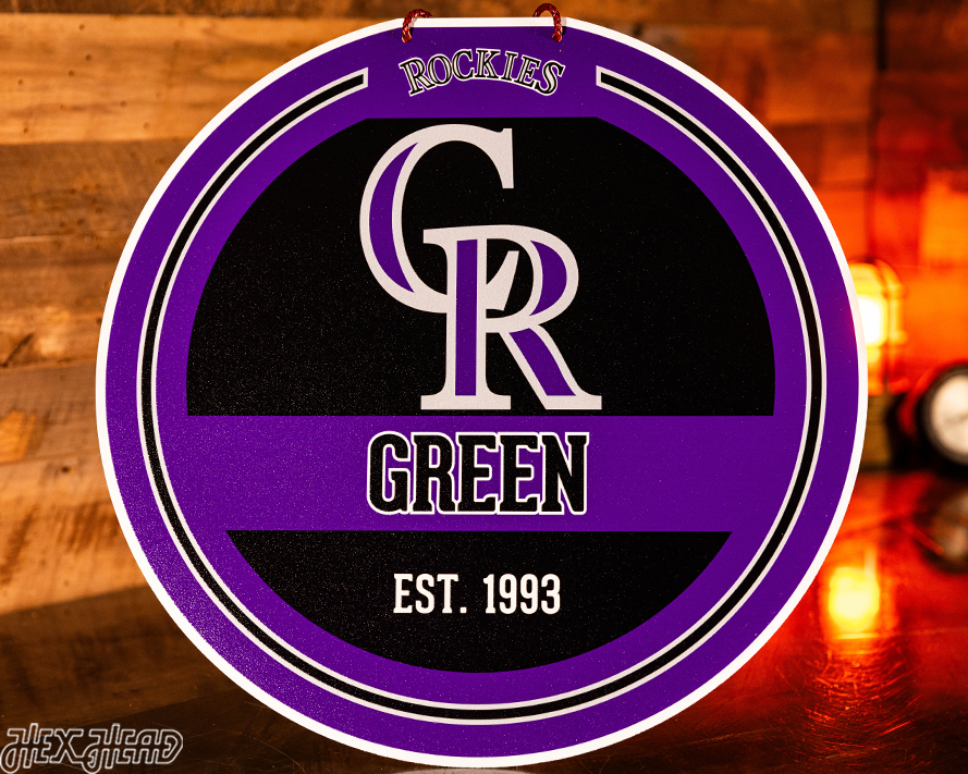 Colorado Rockies Personalized Monogram Metal Art