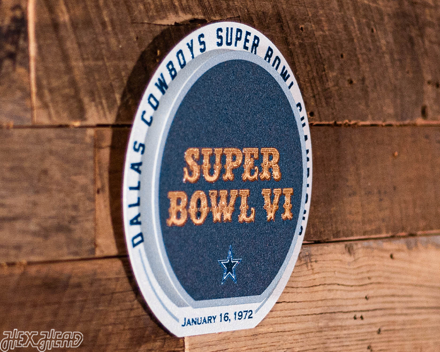 Dallas Cowboys VI Super Bowl "Double Play" On the Shelf or on the Wall Art