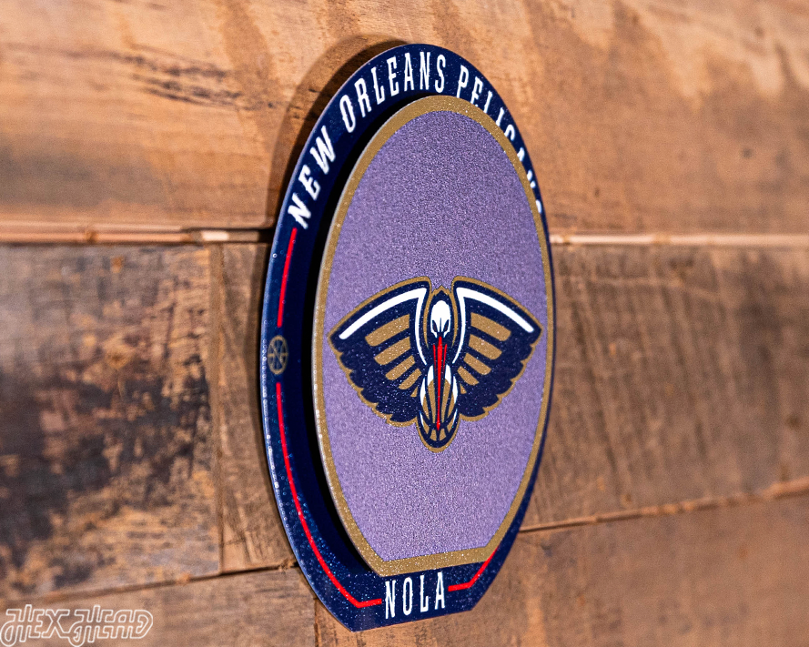 New Orleans Pelicans "Double Play" On the Shelf or on the Wall Art