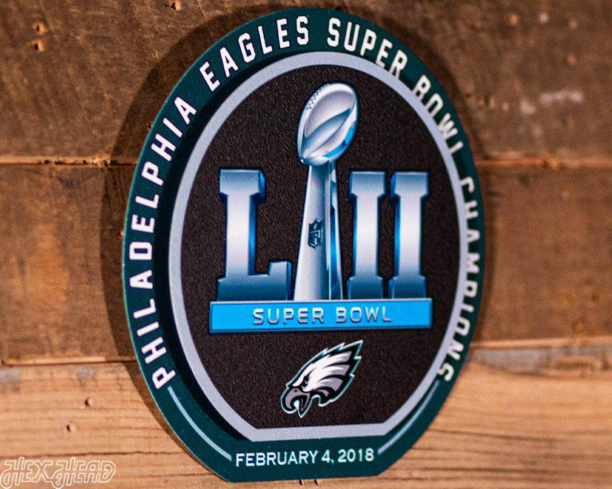 Philadelphia Eagles Super Bowl LII "Double Play" On the Shelf or on the Wall Art