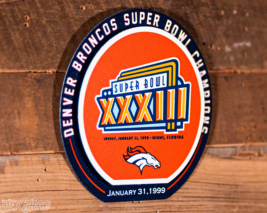 Denver Broncos Super Bowl XXXIII "Double Play" On the Shelf or on the Wall Art