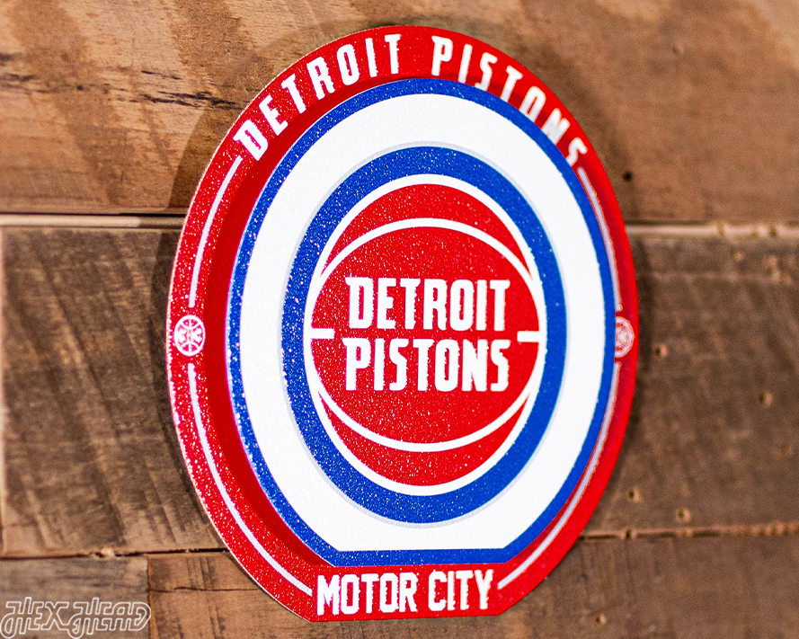 Detroit Pistons "Double Play" On the Shelf or on the Wall Art