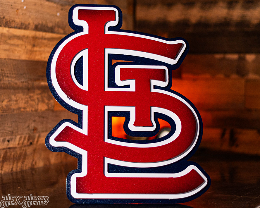 St. Louis Cardinals Updated 2020 "SLT" 3D Vintage Metal Wall Art