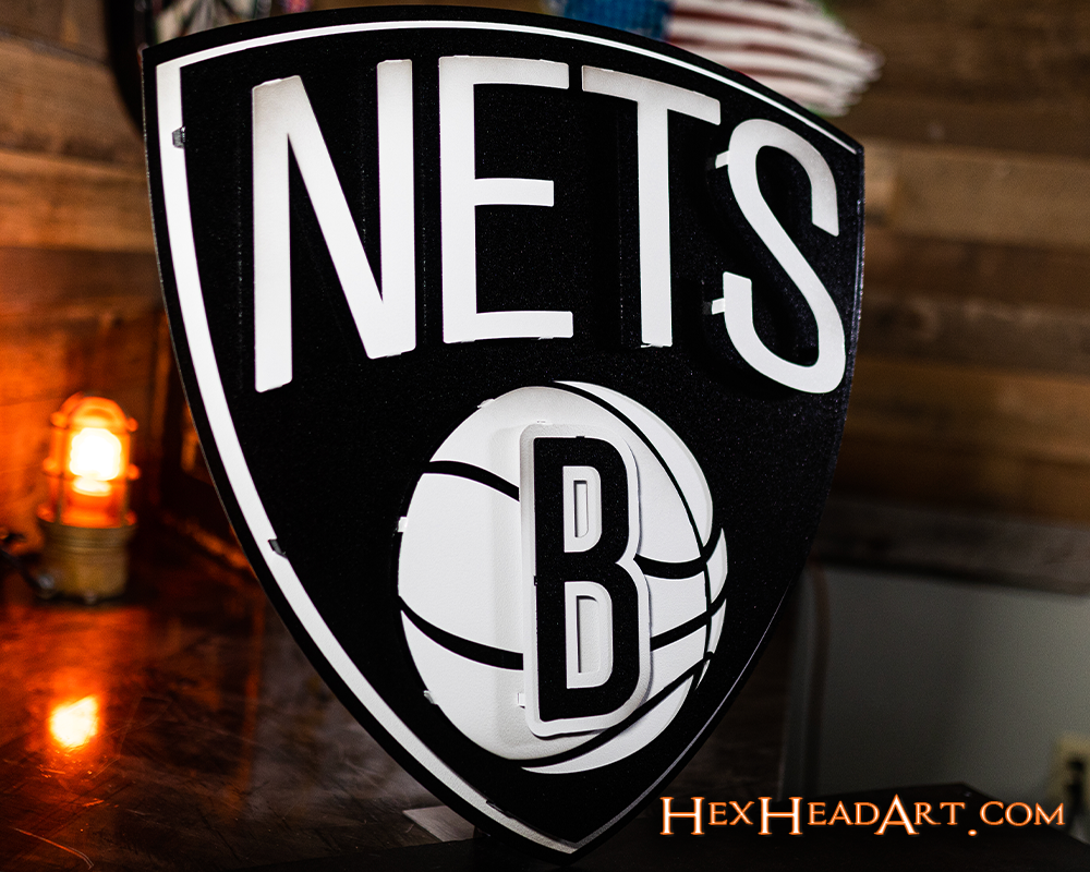 Brooklyn Nets 3D Vintage Metal Wall Art