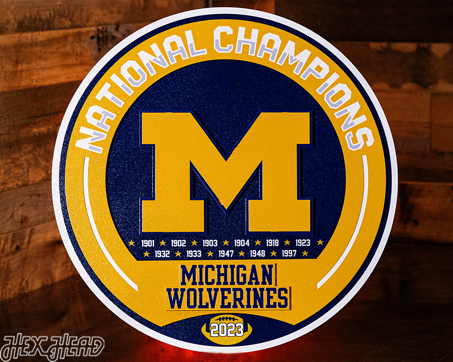 Michigan Wolverines "Hex Head Exclusive" DYNASTY 3D Metal Wall Art