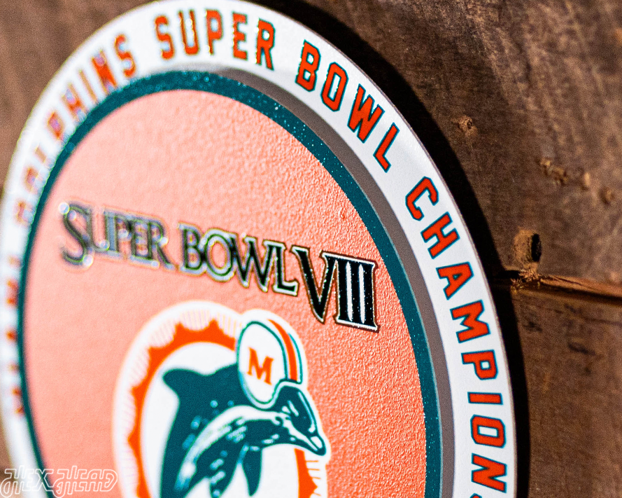 Miami Dolphins Super Bowl VIII "Double Play" On the Shelf or on the Wall Art