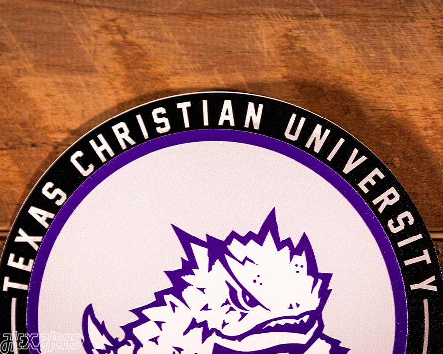 TCU Horned Frogs "Double Play" On the Shelf or on the Wall Art