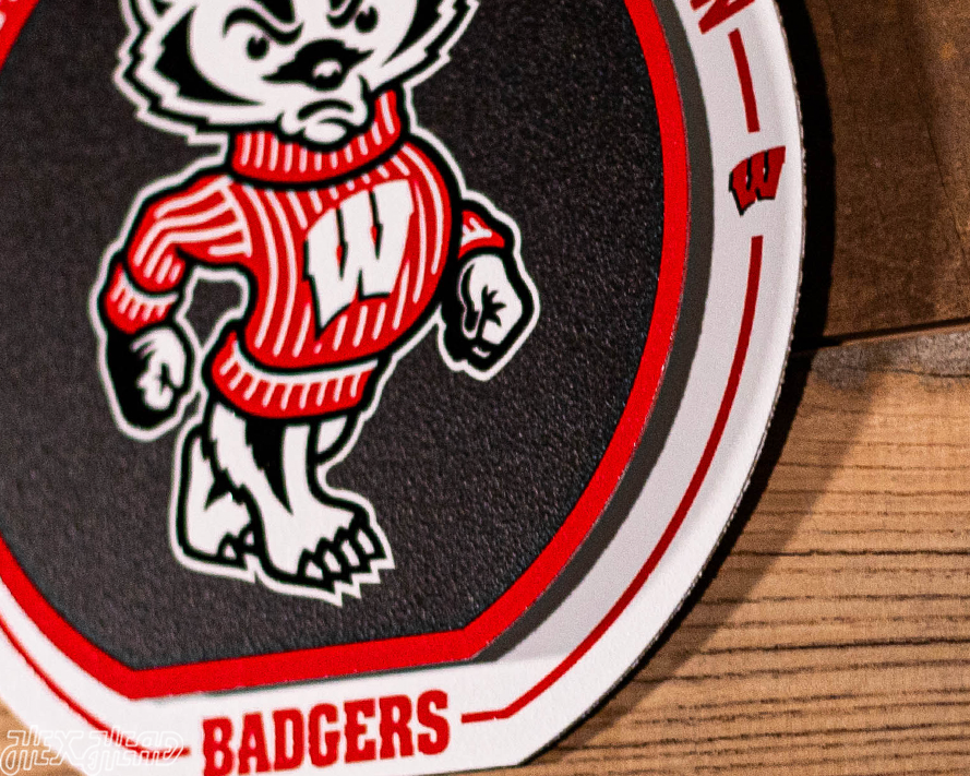 Wisconsin Badgers "Double Play" On the Shelf or on the Wall Art