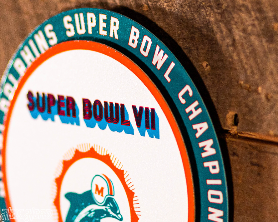 Miami Dolphins Super Bowl VII "Double Play" On the Shelf or on the Wall Art