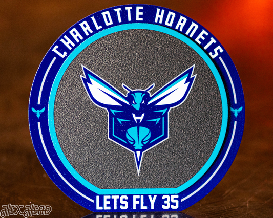 Charlotte Hornets "Double Play" On the Shelf or on the Wall Art