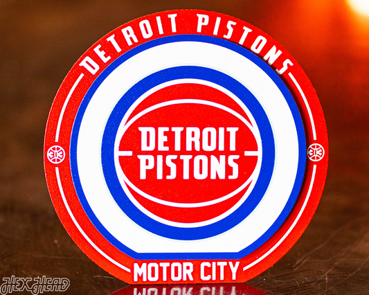 Detroit Pistons "Double Play" On the Shelf or on the Wall Art