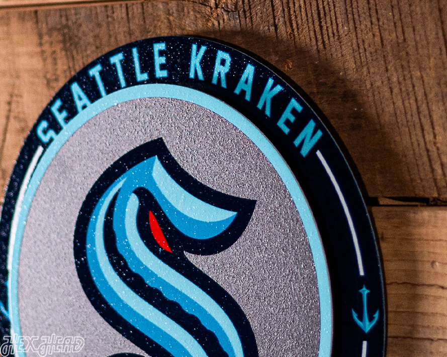 Seattle Kraken "Double Play" On the Shelf or on the Wall Art