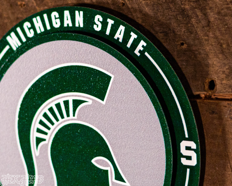 Michigan State Spartans "Double Play" On the Shelf or on the Wall Art