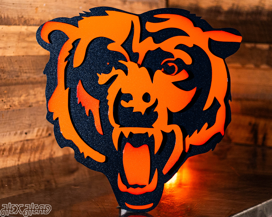 Chicago Bears "Roaring Bear" 3D Vintage Metal Wall Art