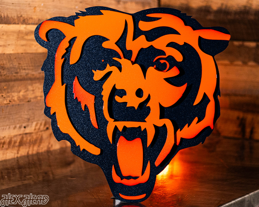 Chicago Bears "Roaring Bear" 3D Vintage Metal Wall Art