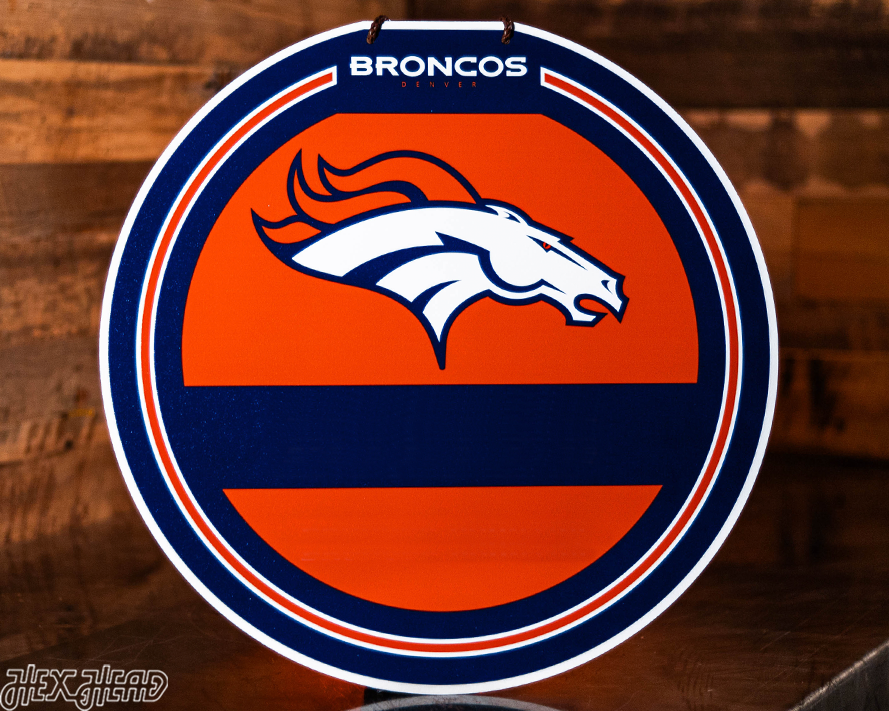 Denver Broncos Personalized Monogram Metal Art