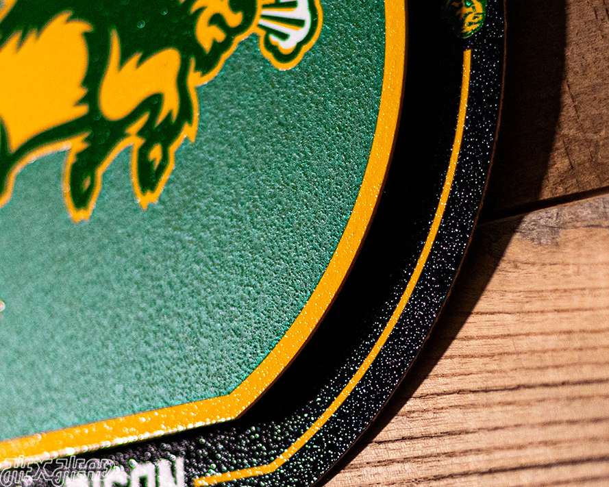 North Dakota State Bison "Double Play" On the Shelf or on the Wall Art