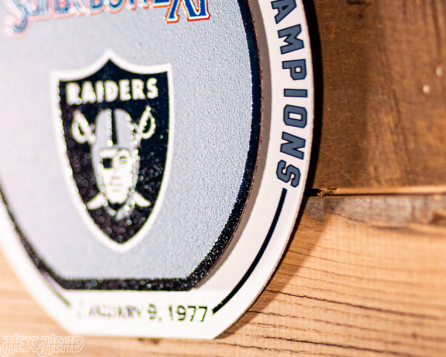 Las Vegas Raiders Super Bowl XI "Double Play" On the Shelf or on the Wall Art