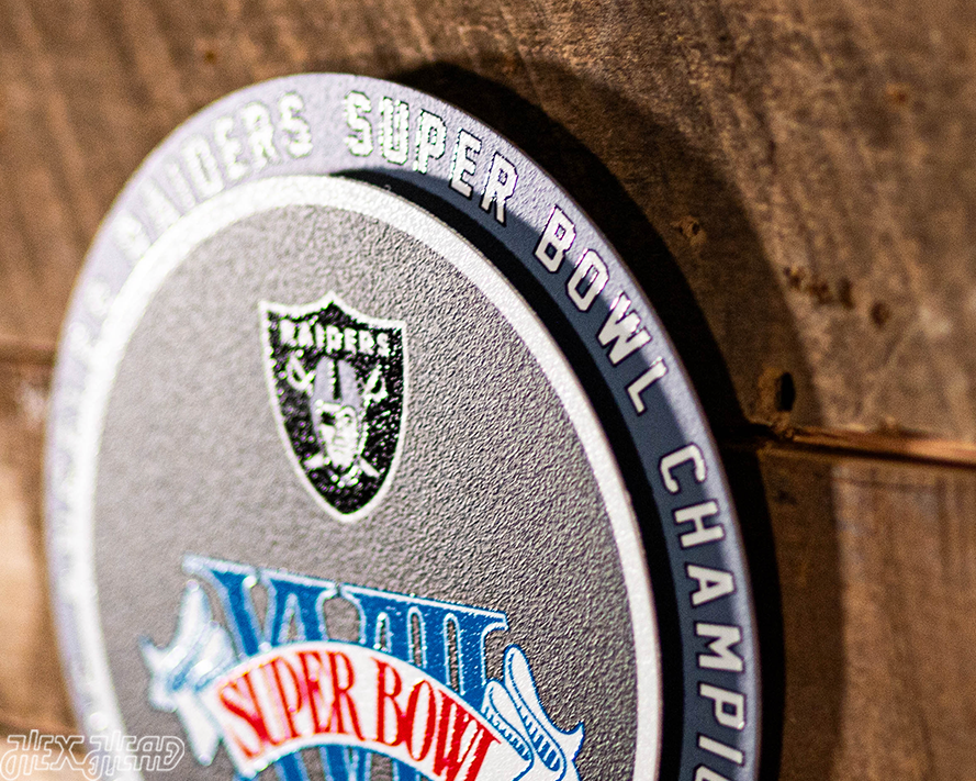 Las Vegas Raiders Super Super Bowl XVIII "Double Play" On the Shelf or on the Wall Art