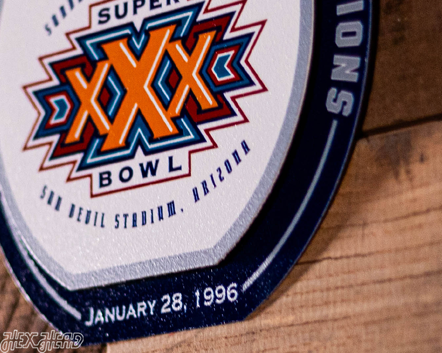 Dallas Cowboys XXX Super Bowl "Double Play" On the Shelf or on the Wall Art