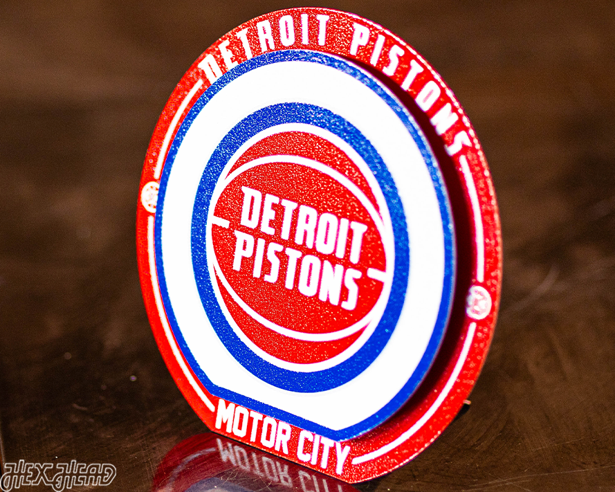 Detroit Pistons "Double Play" On the Shelf or on the Wall Art