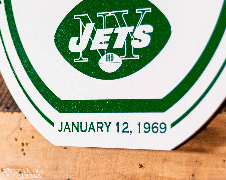 VARSITY Collection- Single Layer New York Jets Super Bowl III Metal Wall Art