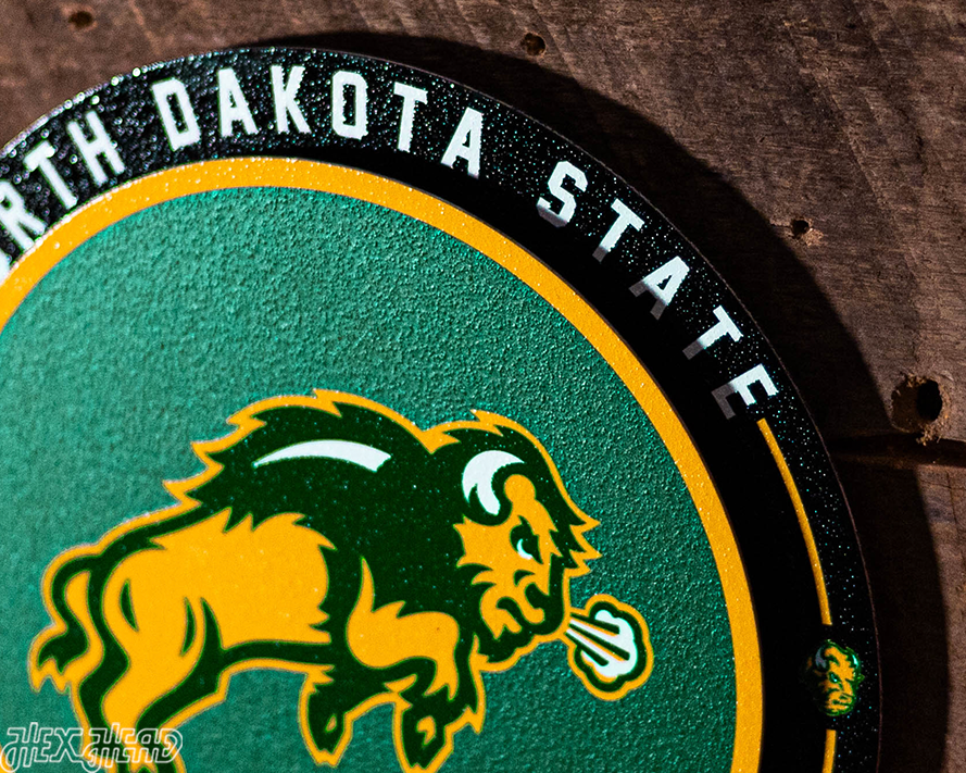 North Dakota State Bison "Double Play" On the Shelf or on the Wall Art