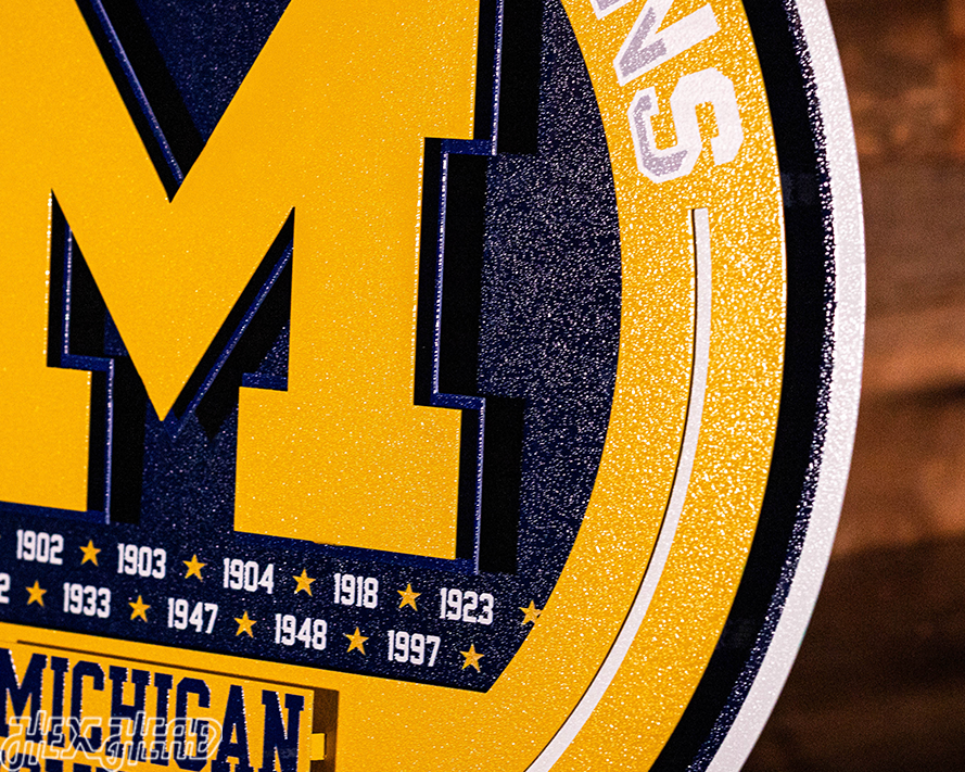 Michigan Wolverines "Hex Head Exclusive" DYNASTY 3D Metal Wall Art