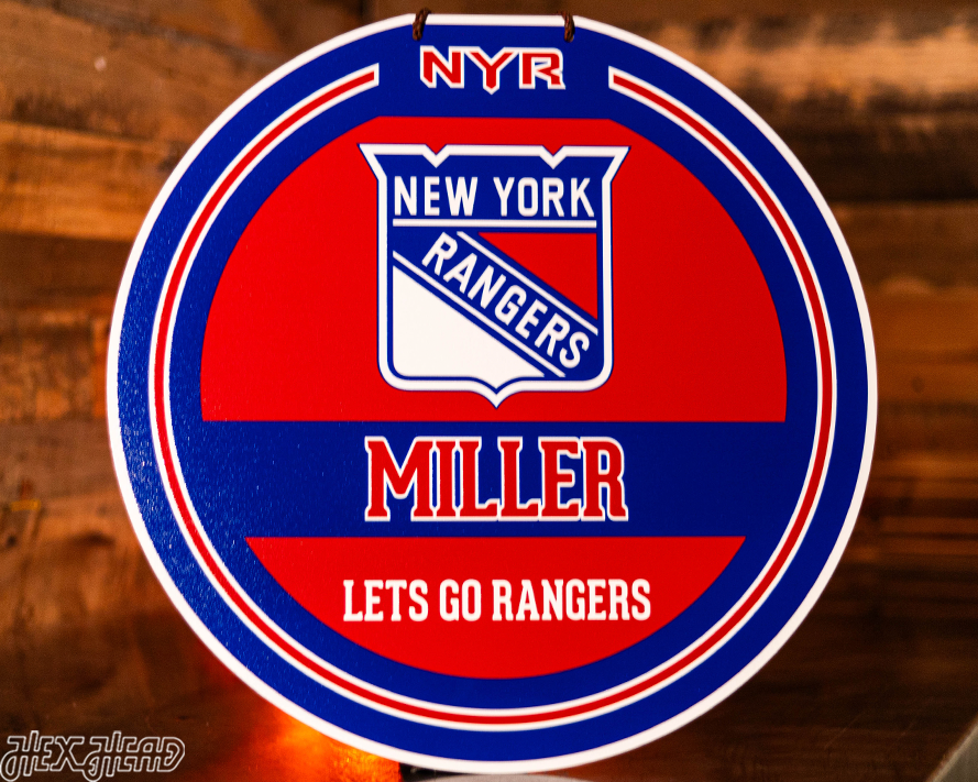 New York Rangers Personalized Monogram Metal Art