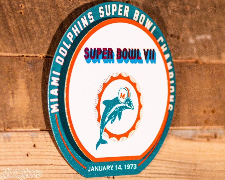 Miami Dolphins Super Bowl VII "Double Play" On the Shelf or on the Wall Art