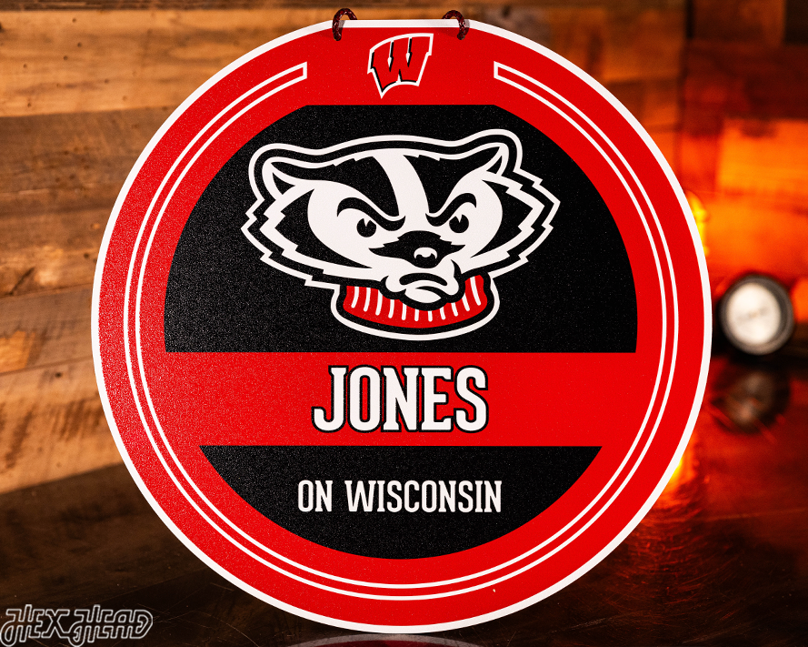 Wisconsin Badgers Personalized Monogram Metal Art