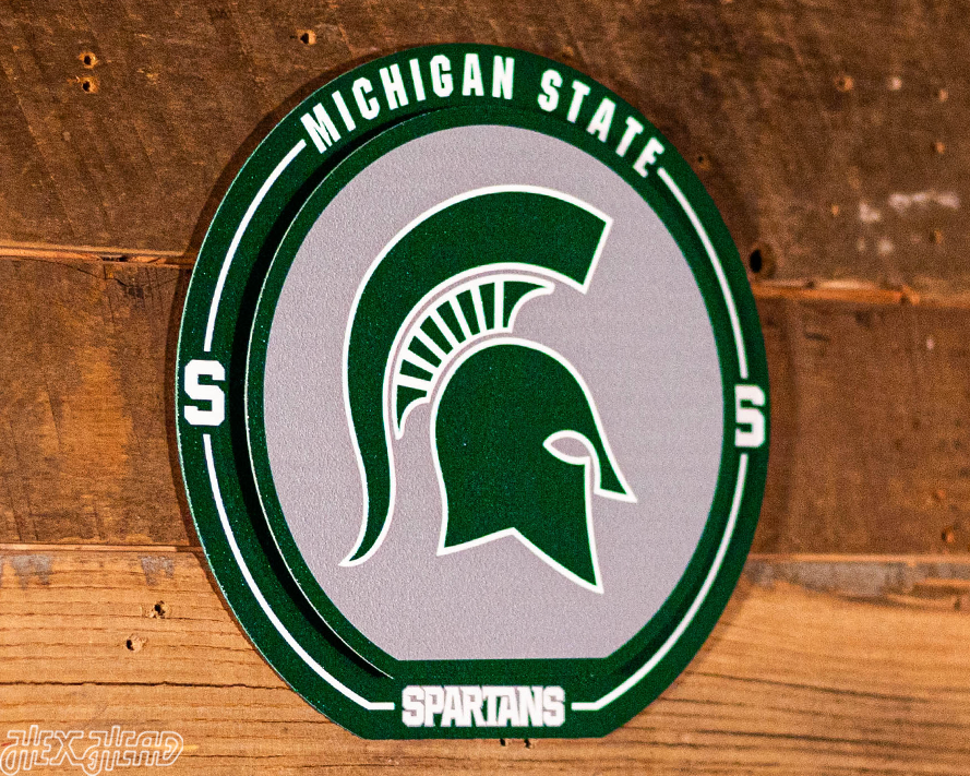 Michigan State Spartans "Double Play" On the Shelf or on the Wall Art