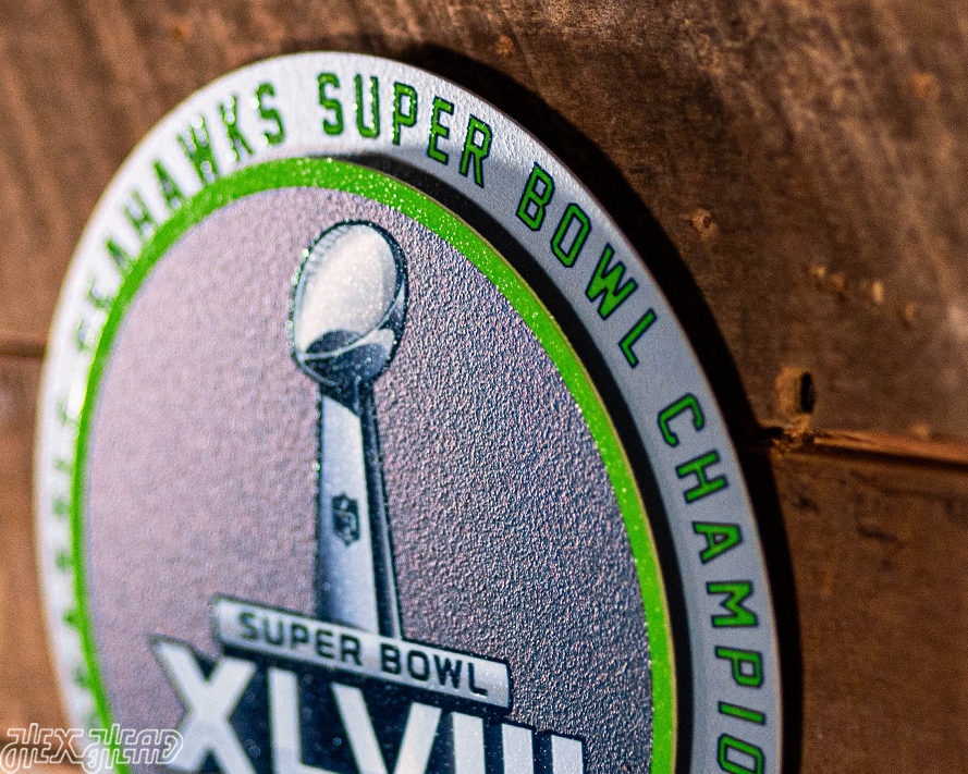 Seattle Seahawks Super Bowl XLVIII "Double Play" On the Shelf or on the Wall Art