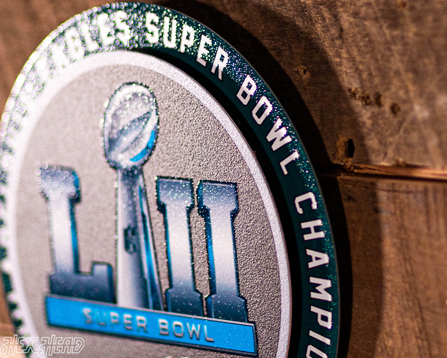 Philadelphia Eagles Super Bowl LII "Double Play" On the Shelf or on the Wall Art