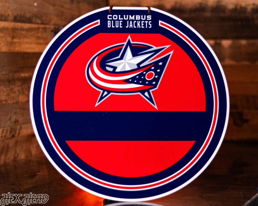 Columbus Blue Jackets Personalized Monogram Metal Art