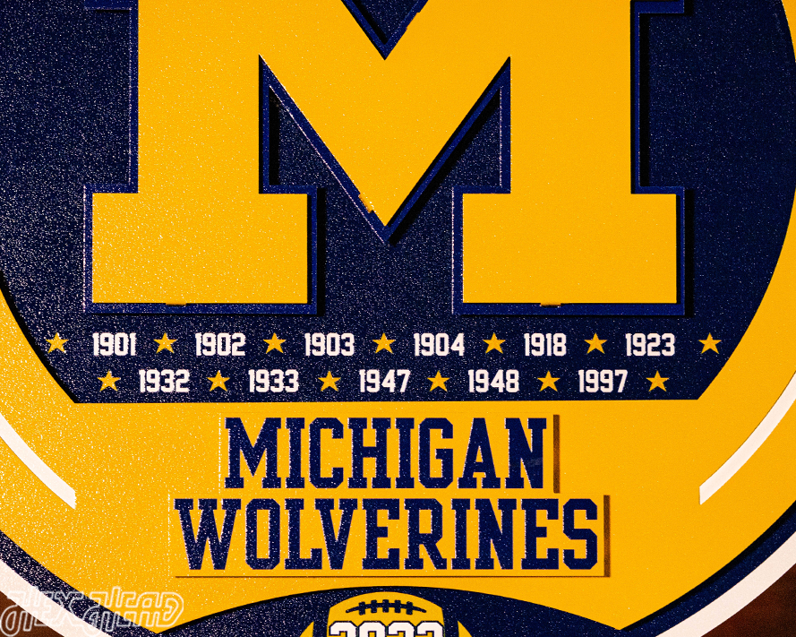 Michigan Wolverines "Hex Head Exclusive" DYNASTY 3D Metal Wall Art