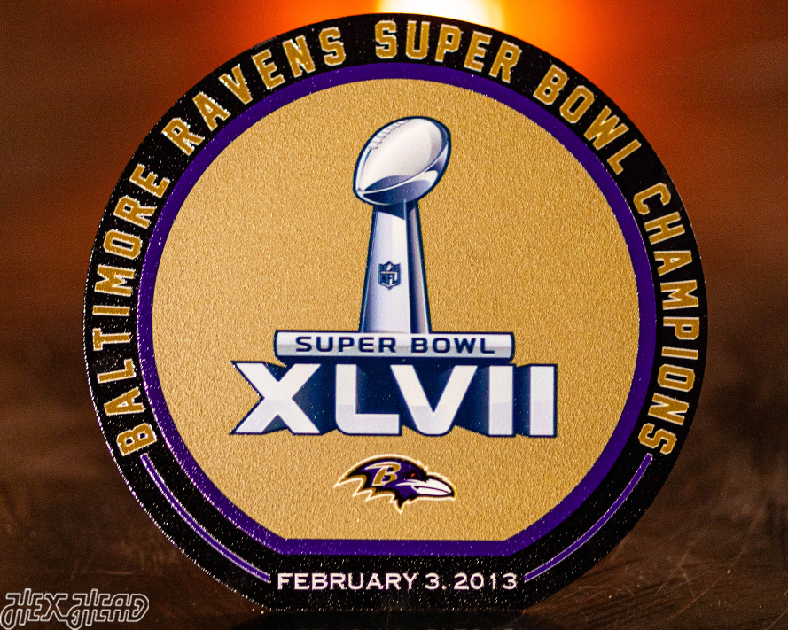 Baltimore Ravens Super Bowl XLVII "Double Play" On the Shelf or on the Wall Art