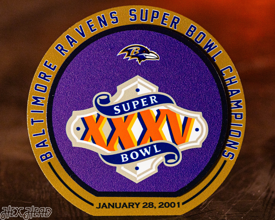 Baltimore Ravens Super Bowl XXXV "Double Play" On the Shelf or on the Wall Art