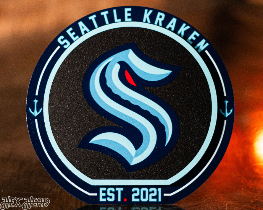 Seattle Kraken "Double Play" On the Shelf or on the Wall Art