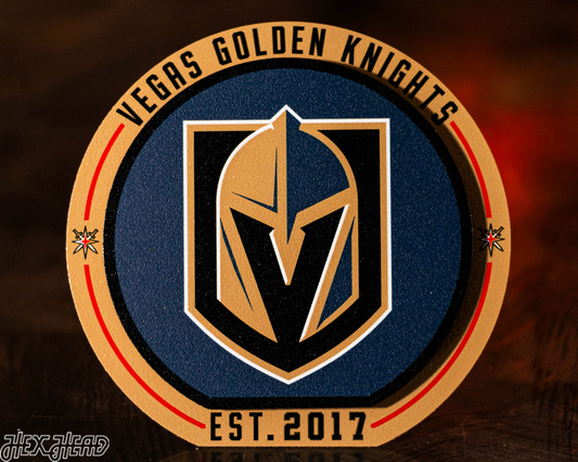 Vegas Golden Knights "Double Play" On the Shelf or on the Wall Art