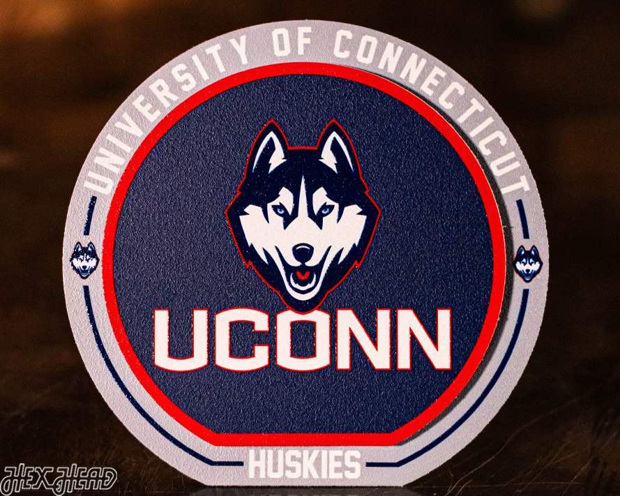 Connecticut UCONN Huskies "Double Play" On the Shelf or on the Wall Art